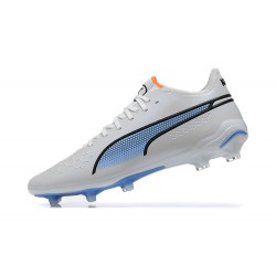 Kopacky Puma King Ultimate Icon MG Low Bílý Modrý Pánské 