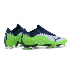 Kopacky Puma Ultra 1 3 FG AGG Sunblaze Puma Bílý Modrýmazing Bílý Zelená BLue Low Pánské 