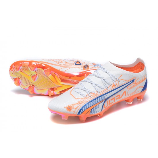 Kopacky Puma Ultra Ultimate FG Low Modrý Bílý Oranžovýý Pánské 