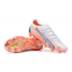 Kopacky Puma Ultra Ultimate FG Low Modrý Bílý Oranžovýý Pánské 