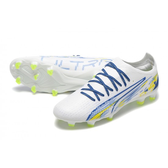 Kopacky Puma Ultra Ultimate FG Low Modrý Bílý Žlutý Pánské 