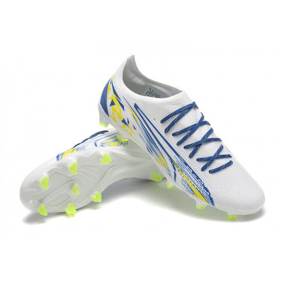 Kopacky Puma Ultra Ultimate FG Low Modrý Bílý Žlutý Pánské 