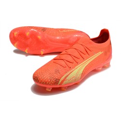 Kopacky Puma Ultra Ultimate FG Low Červené Zlato Pánské 