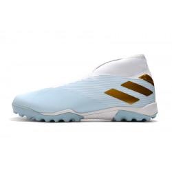 Kopačky Adidas Nemeziz 19.3 Laceless TF Modrý Bílá Zlato 39-45